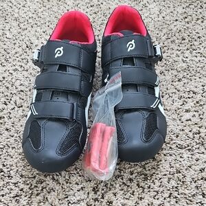 Peloton Black and Red Athletic Shoes